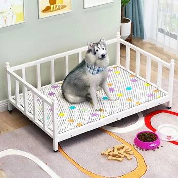 Nuimamas ir plaunamas šuo lova, vidutinis didelis šuo Geležies Šunų Veislynas auksinis retriveris Teddy geležies lova iš medžio masyvo žiemą šiltas pet kilimėlis