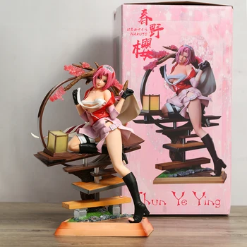 NUOLATINĖ Naruto Haruno Sakura PVC Kolekcijos Modelis Statula Anime Pav Žaislas su Šviesos