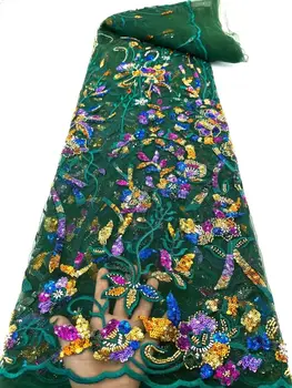Gražus SYJ-1208288 frican Blizgučiai ir karoliukai Medžiagų prancūzijos Tiulio Nėrinių Fabirc Vestuvių Suknelė