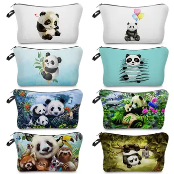 Pritaikoma Kinų Stiliaus Moterų Kosmetikos Krepšys Mielas Panda Print Makiažas Maišelį Aukštos Kokybės Asmeninį Atsitiktinis Kelionės, tualetinių reikmenų Krepšys