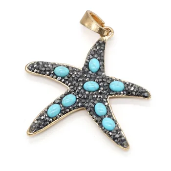 Karšto！Natūralaus Akmens Karolius, Mielas Žvaigždė Forma Turquoises Perlų Žavesio Papuošalai Priėmimo 