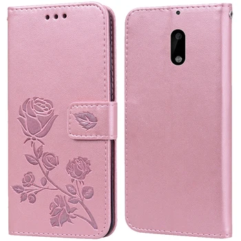 Prabangus Odinis Flip Book Case for Nokia X5 5 5.1 Plius 2018 m., TA-1109 Rožių Gėlių Piniginės Stovėti Atveju Telefono Dangtelį Maišelį coque