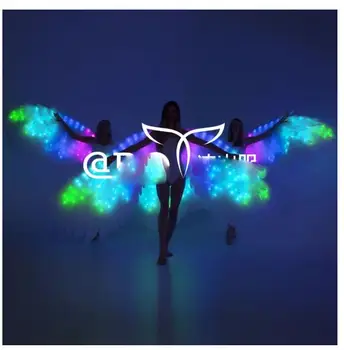 Spalvinga LED didelis sparnų naktinis klubas GOGO paroda atidarymo šokio šviesos lemputės sparnus Parkas rojus dėvėti etapo veiklos atveju