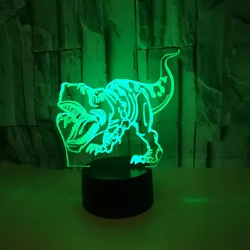 Nauja Atidaryti Dinozaurai 3d Naktį Lempos Elektroninės Komercijos Apšvietimas, stalinės Lempos Remote touch USB ir baterijos energijos tiekimo Stalo Lempos