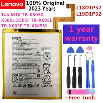 100% Originalus L19D1P32 L18D1P32 Baterija Lenovo Tab M10 TB-X505X X505L X505F TB-X605L TB-X605F TB-X605M Baterijų Bateria