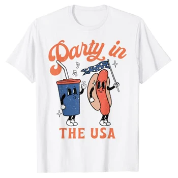 Šalis Jav Marškinėliai Hot Dog Meilė-JAV Juokinga liepos Ketvirtoji T-Shirt Didžiuotis Amerikos Tėvynės Pilietis, Drabužiai Moterims, Vyrams, Topai