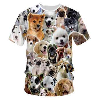 Naujas Mielas Unisex T Shirts Visos Šunų, Gyvūnų Spausdinti 3d Grafika T-shirt Harajuku Žmogus, Hip-Hop, Punk Fitneso Atsitiktinis Tee Marškinėliai